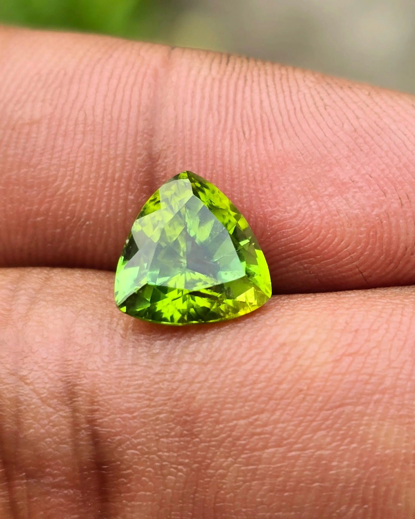 3.09Ct Natural Green Tourmaline| Trillion | Unheated Lustrous Stones