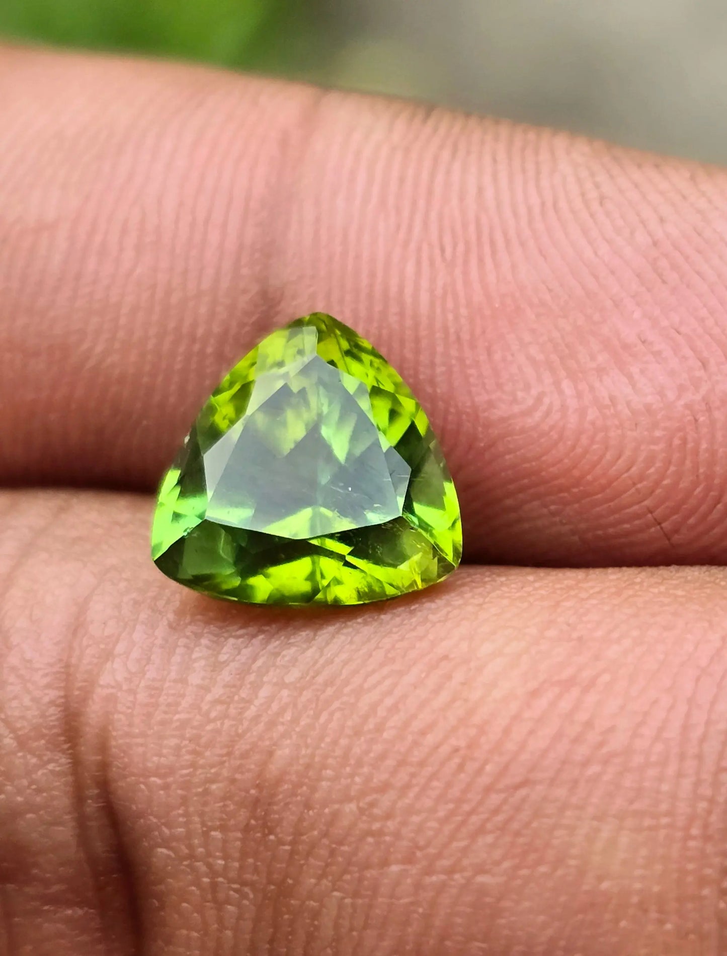 3.09Ct Natural Green Tourmaline| Trillion | Unheated Lustrous Stones