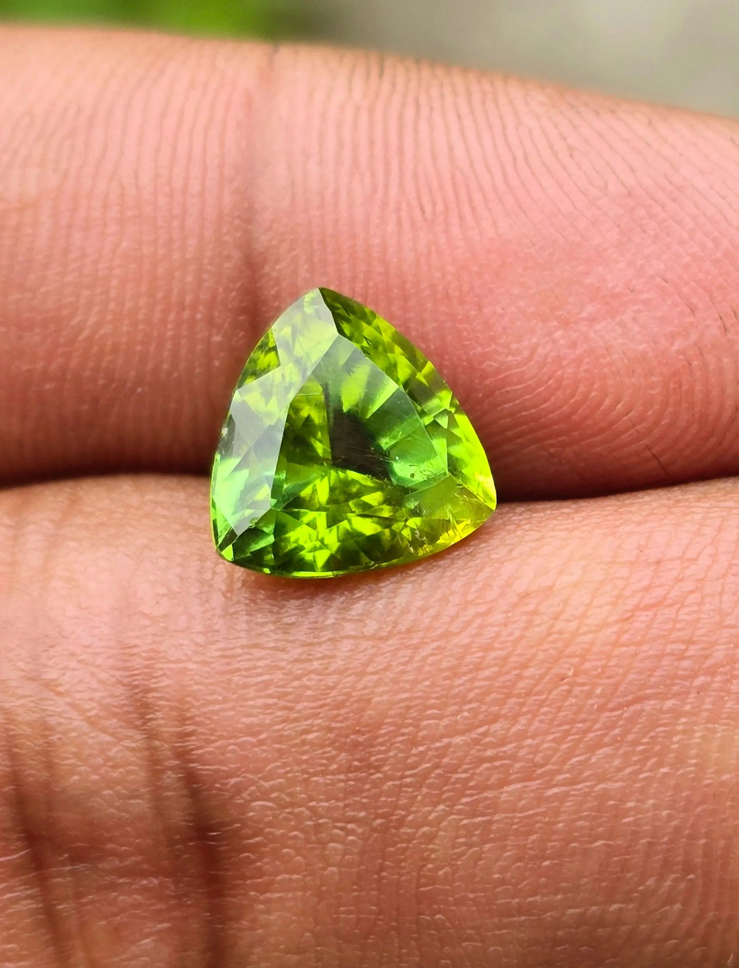 3.09Ct Natural Green Tourmaline| Trillion | Unheated Lustrous Stones