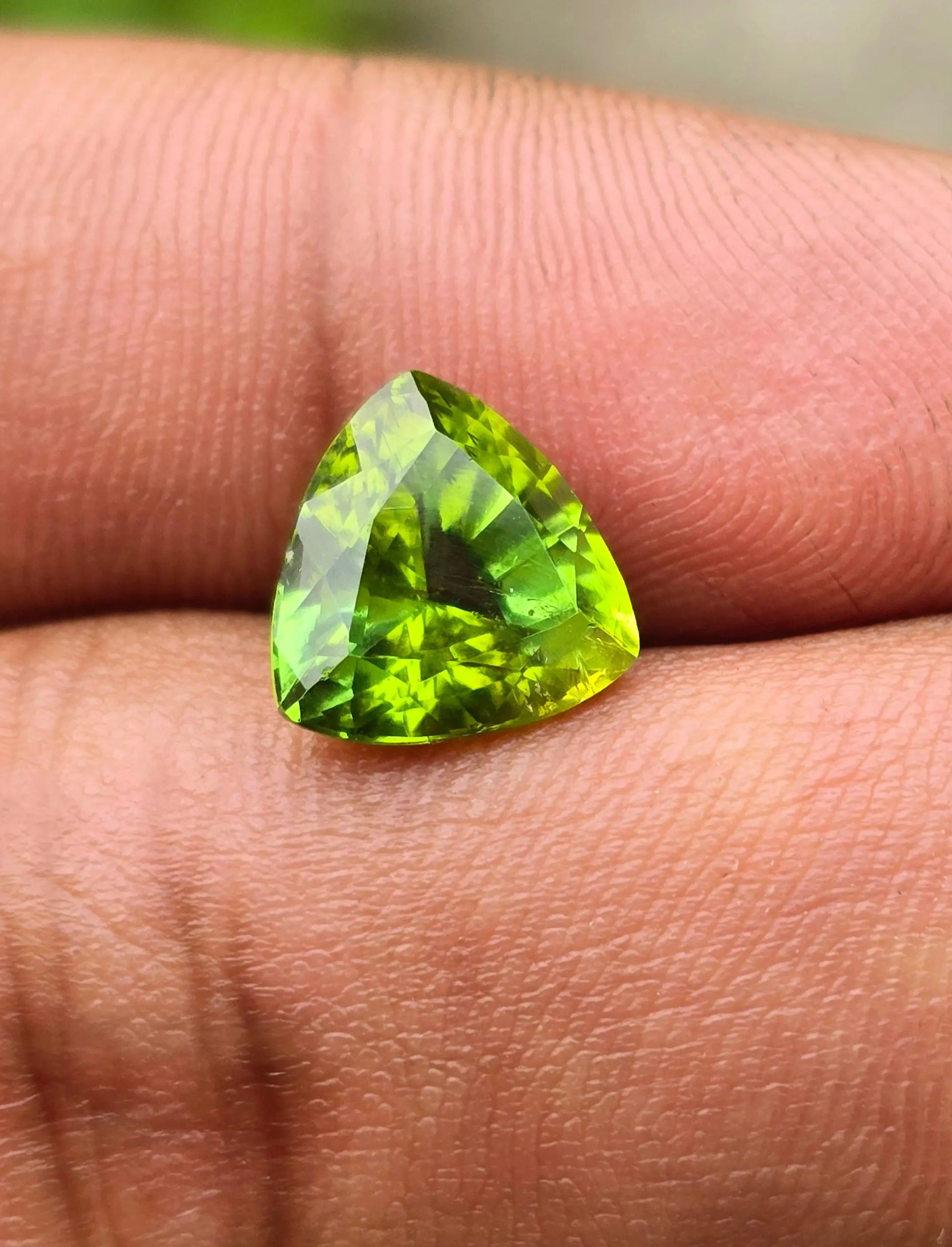 3.09Ct Natural Green Tourmaline| Trillion | Unheated Lustrous Stones