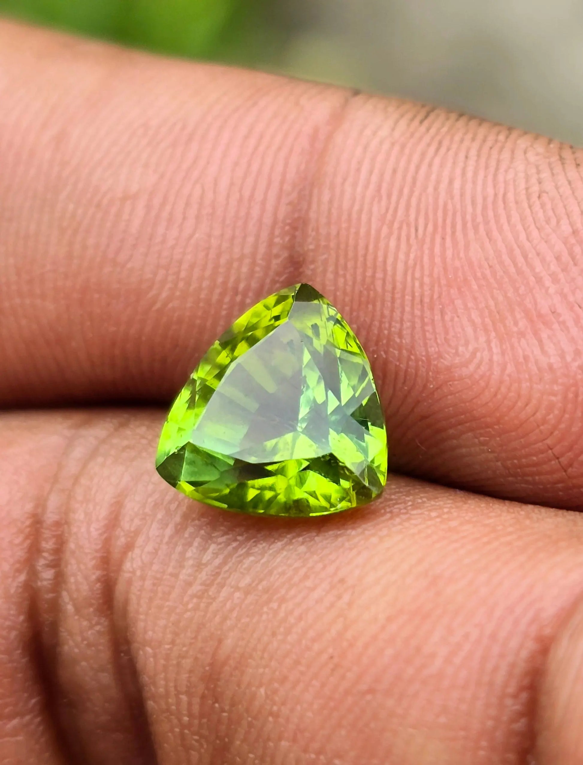 3.09Ct Natural Green Tourmaline| Trillion | Unheated Lustrous Stones
