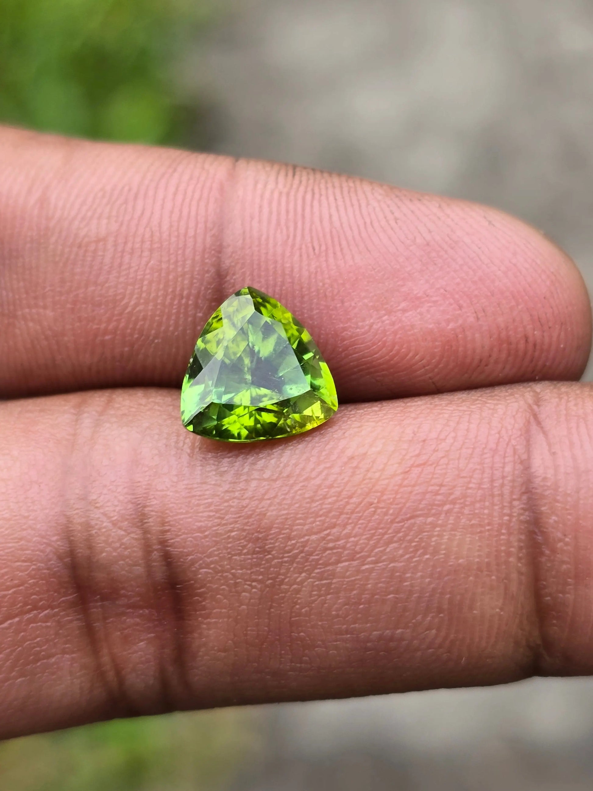 3.09Ct Natural Green Tourmaline| Trillion | Unheated Lustrous Stones
