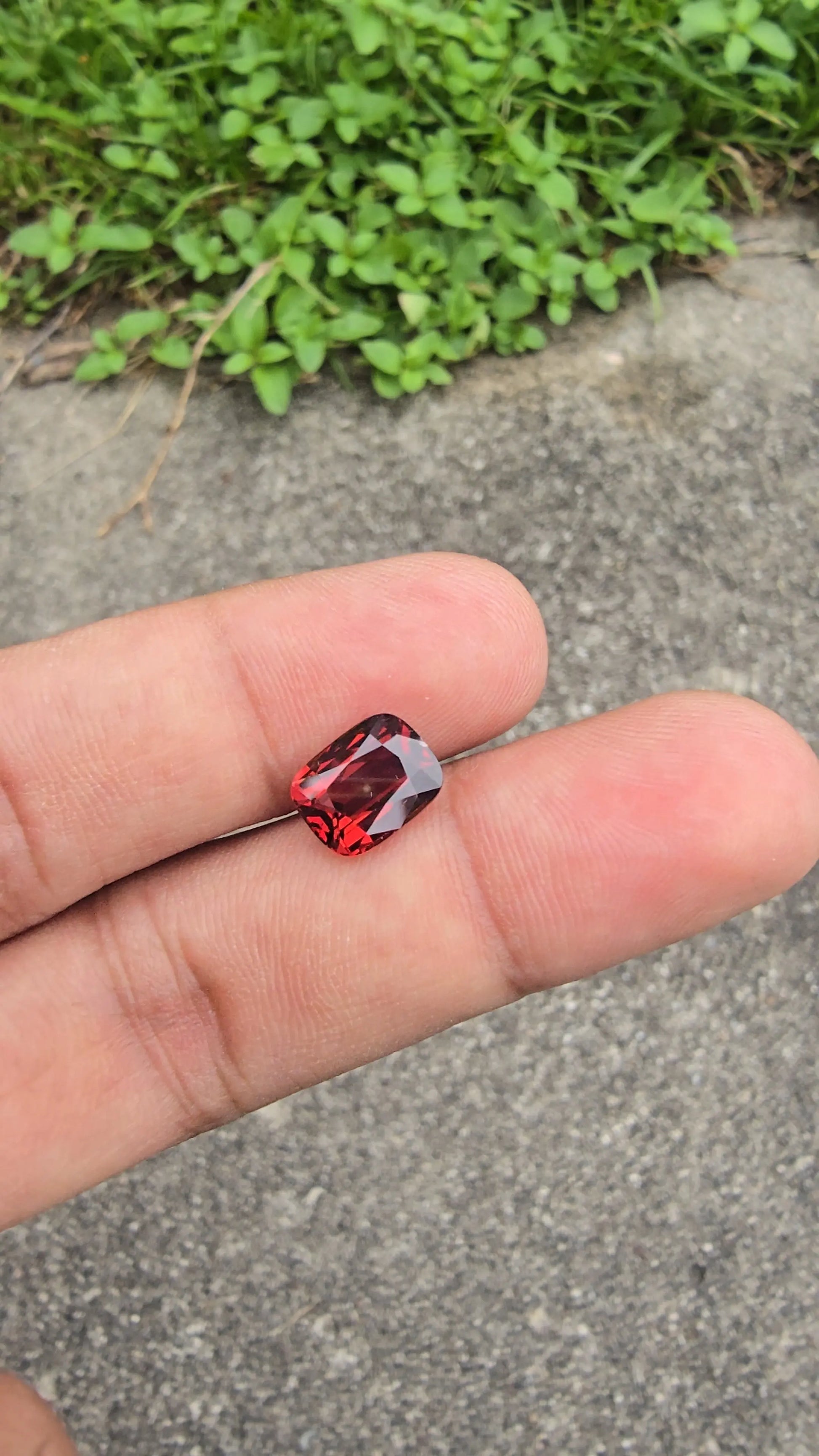 3.54Ct Natural Rhodolite Garnet | Cushion | Unheated Lustrous Stones