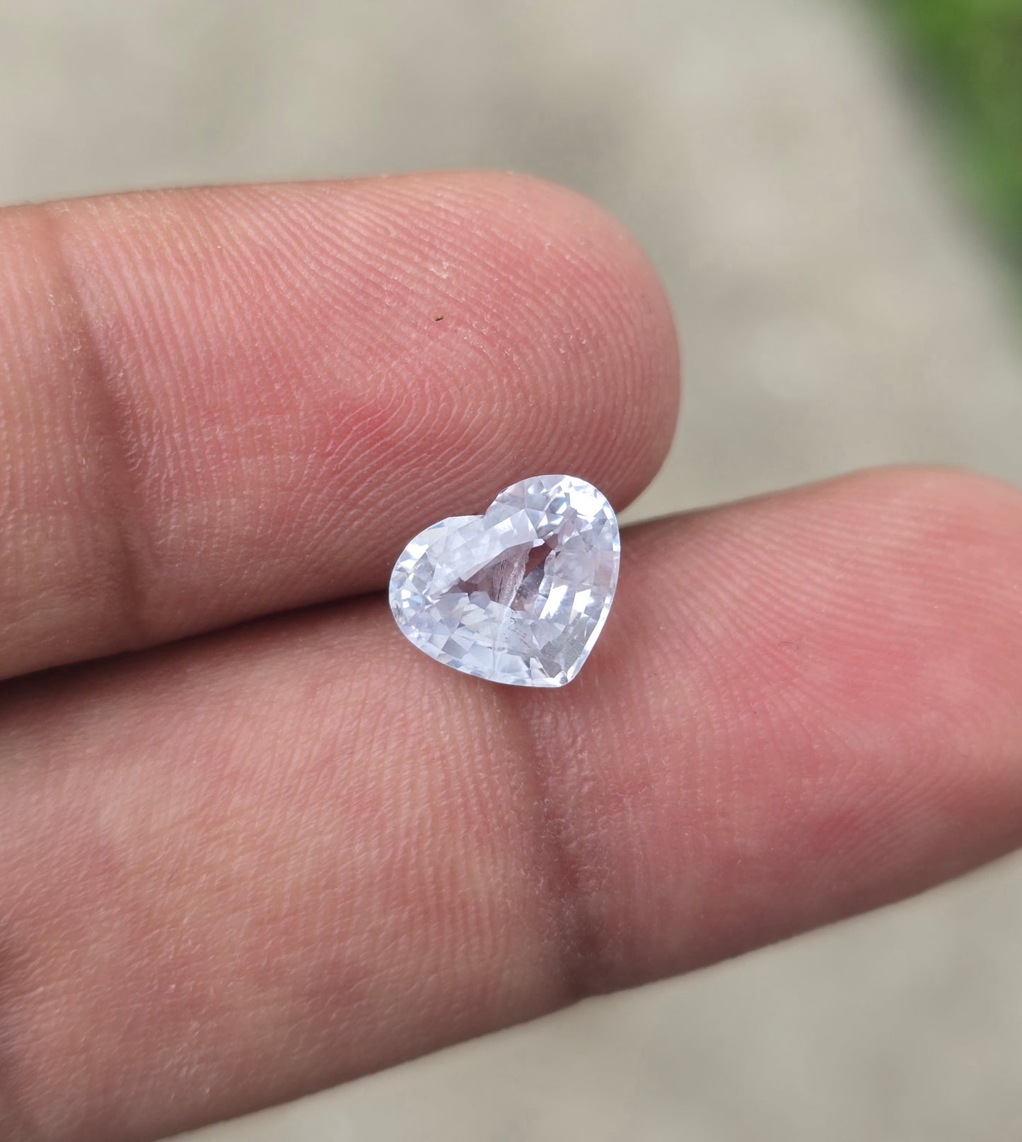 Ceylon white sapphire 2.11ct unheated loose gemstone close-up view
