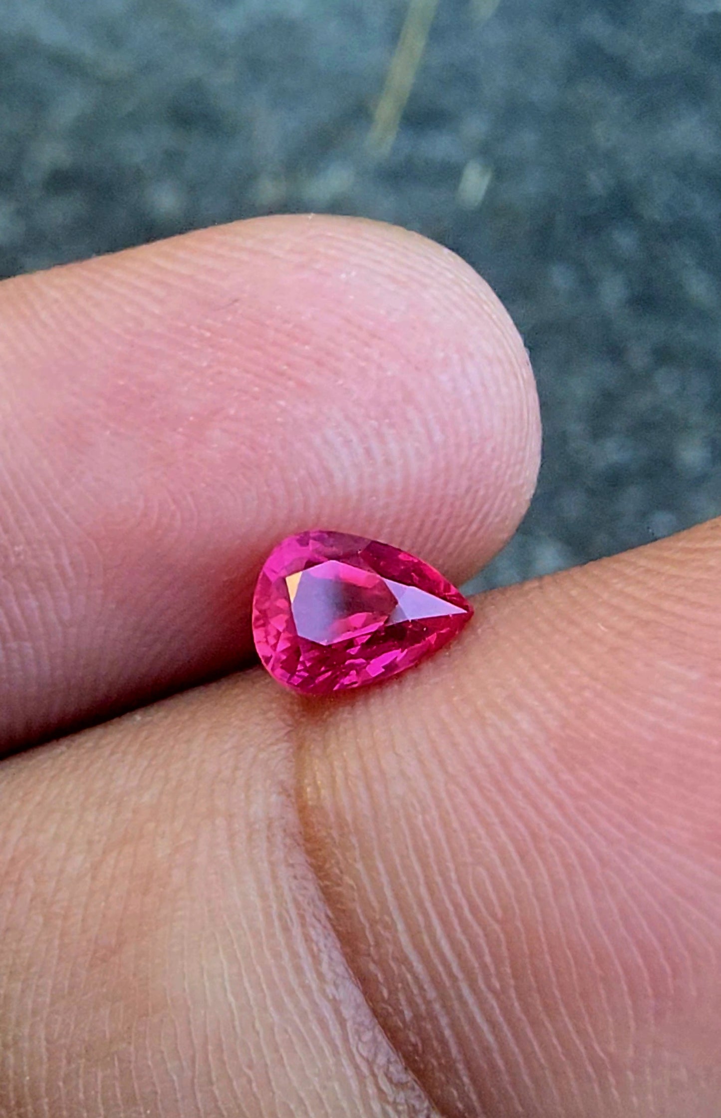 1.01ct Purplish Red Ruby | Pear | Unheated| Mozambique Origin