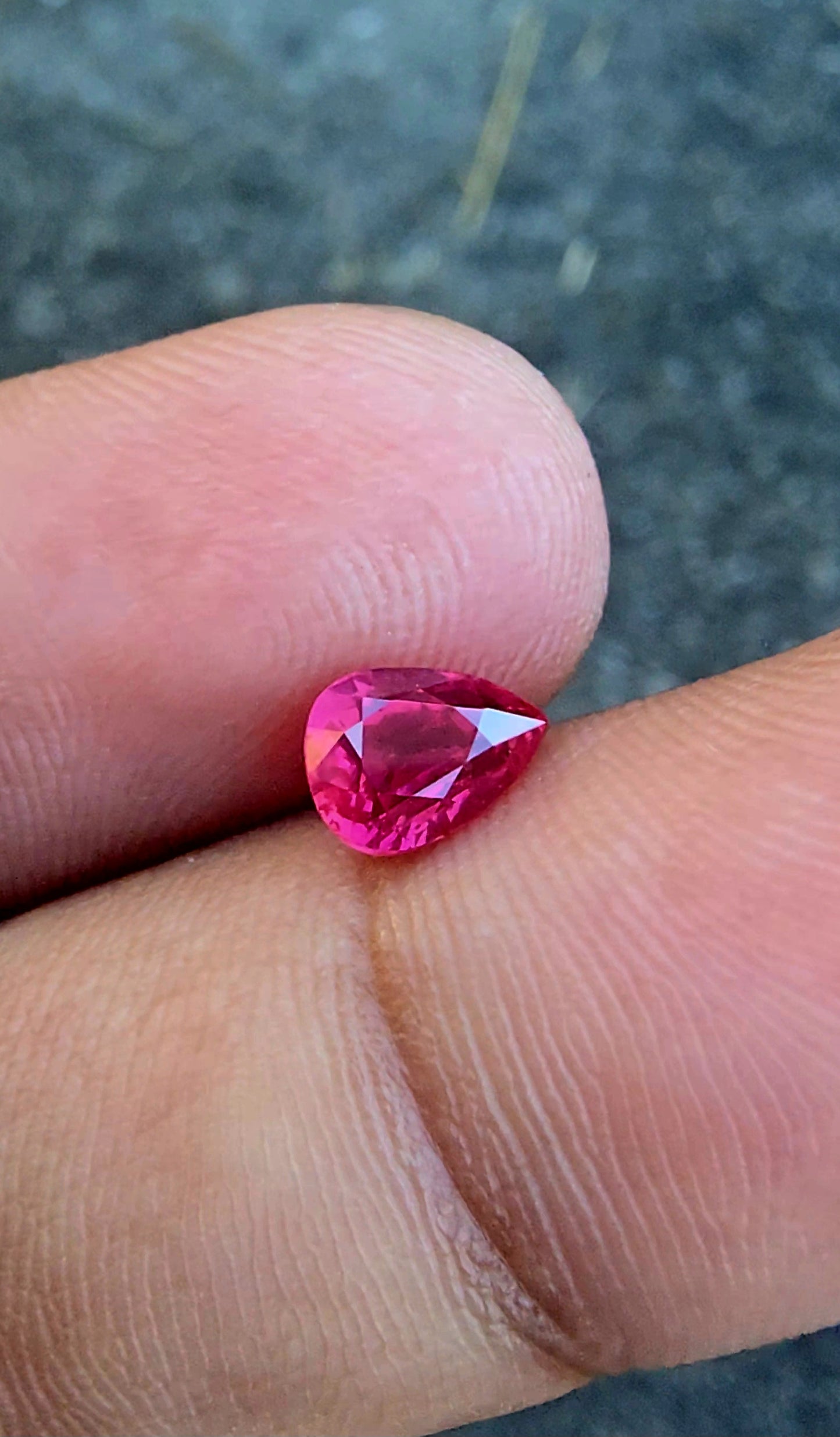 1.01ct Purplish Red Ruby | Pear | Unheated| Mozambique Origin