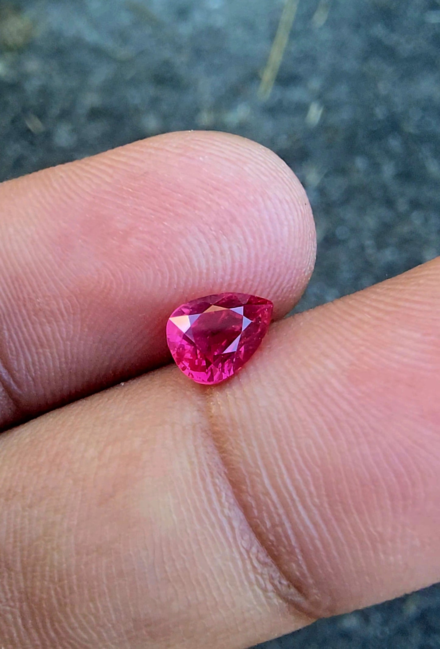 1.01ct Purplish Red Ruby | Pear | Unheated| Mozambique Origin