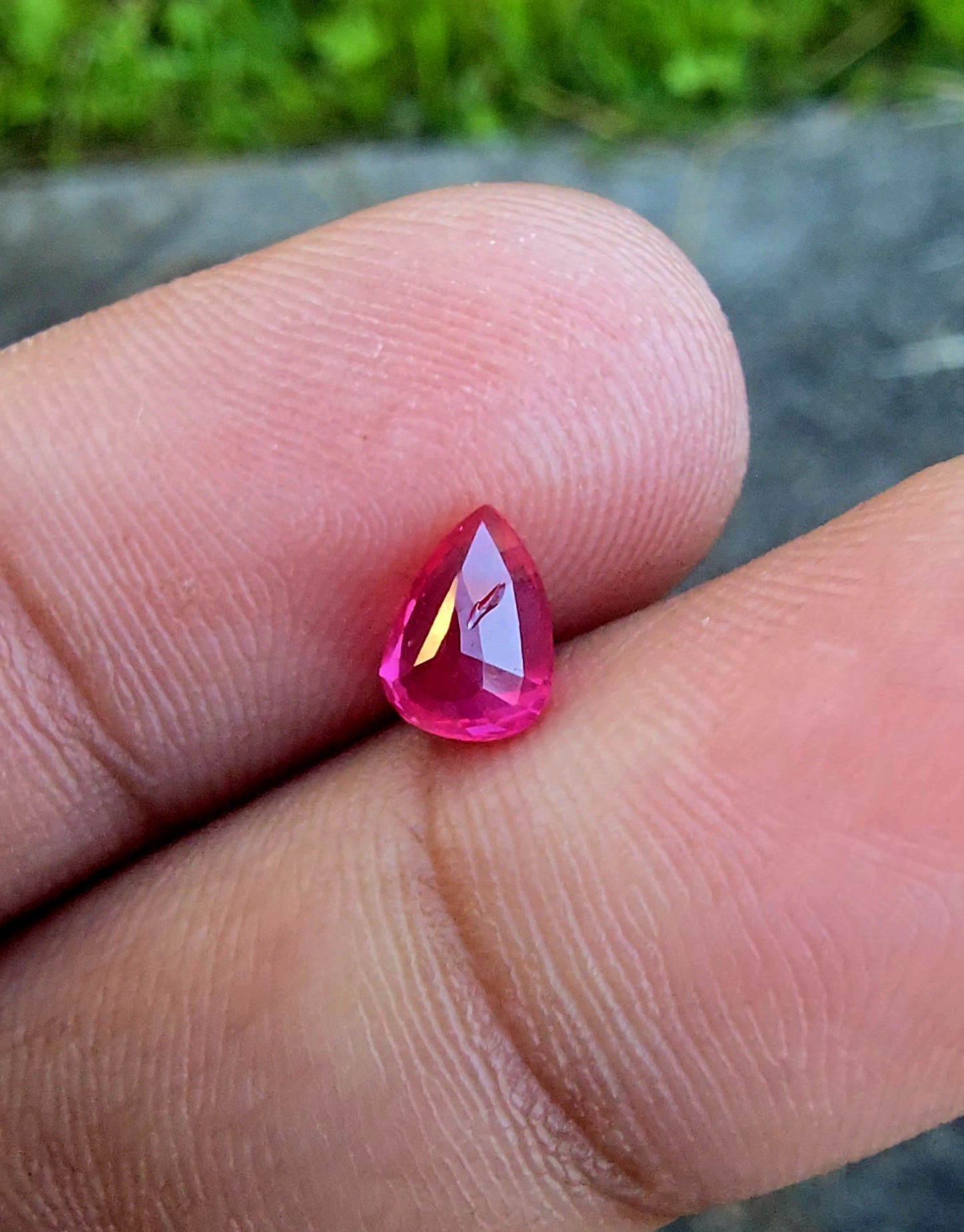 1.01ct Purplish Red Ruby | Pear | Unheated| Mozambique Origin