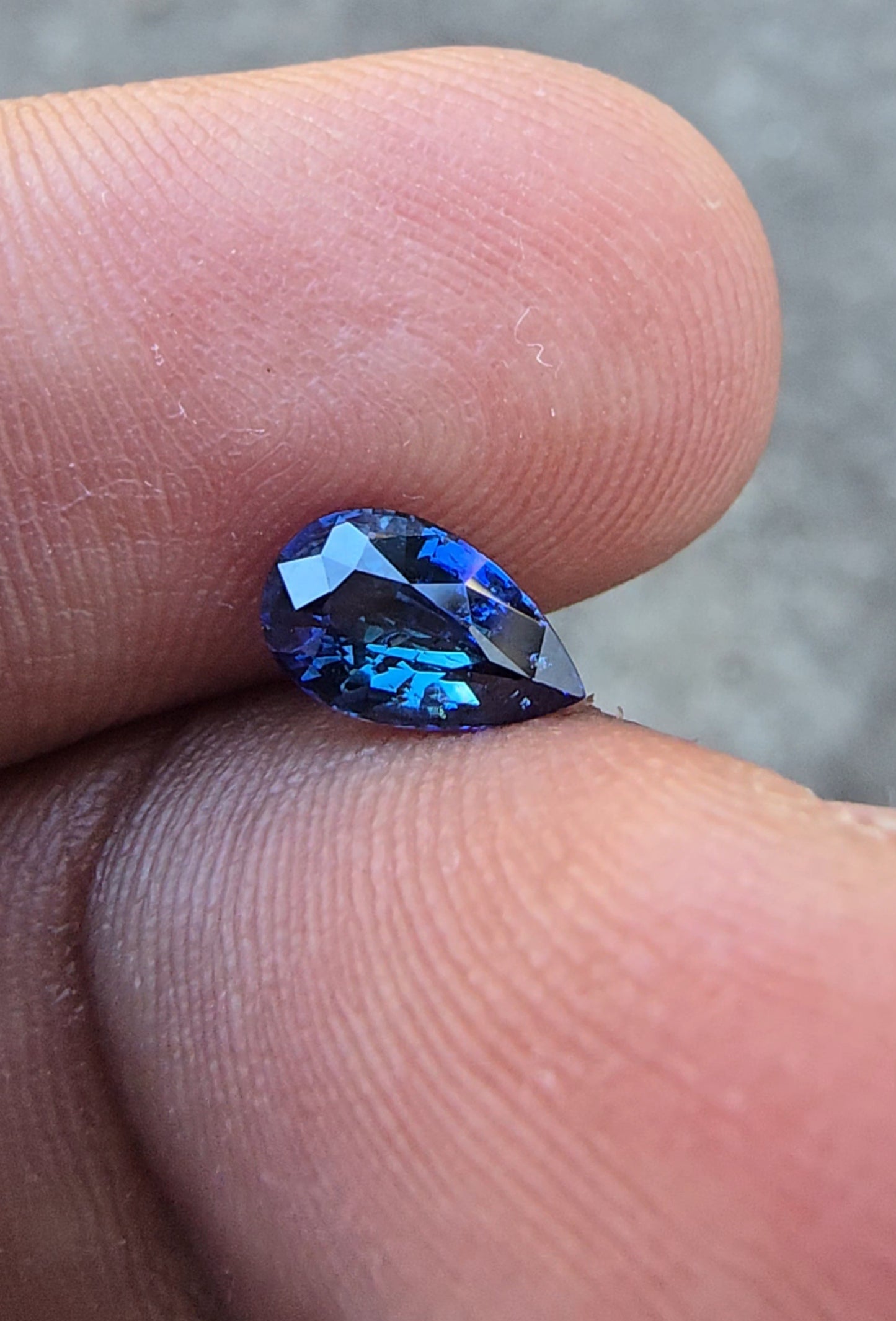 0.87Ct Natural Blue/Teal Sapphire | Pear | Unheated