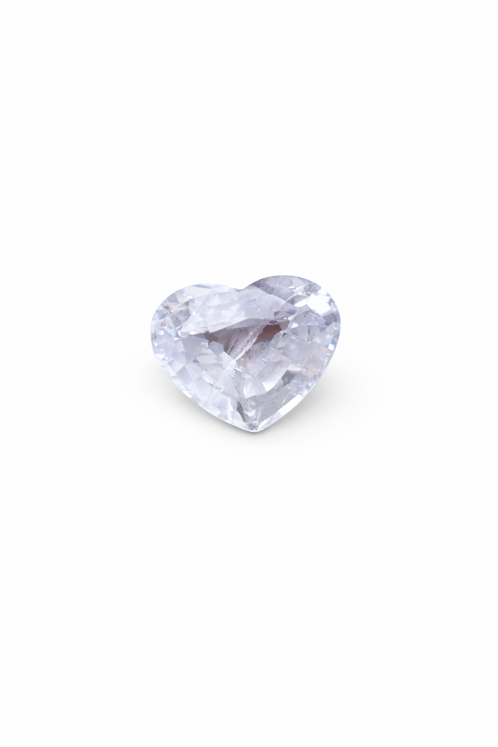 2.11 carat natural white sapphire heart shaped gemstone unheated from Sri Lanka