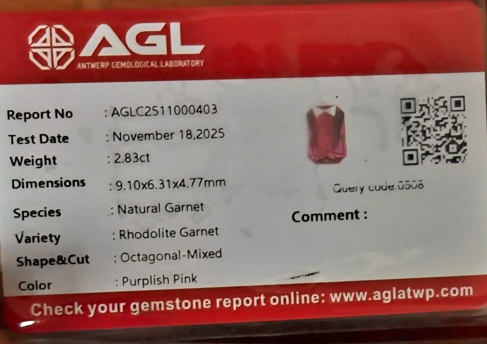 2.83Ct Natural Rhodolight Garnet | Rectangular | Unheated Lustrous Stones